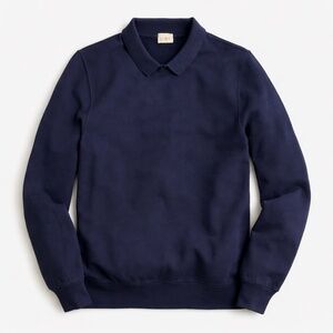 J.Crew Piqué Fleece Collared Sweatshirt – Men’s Extra-Large – Navy
